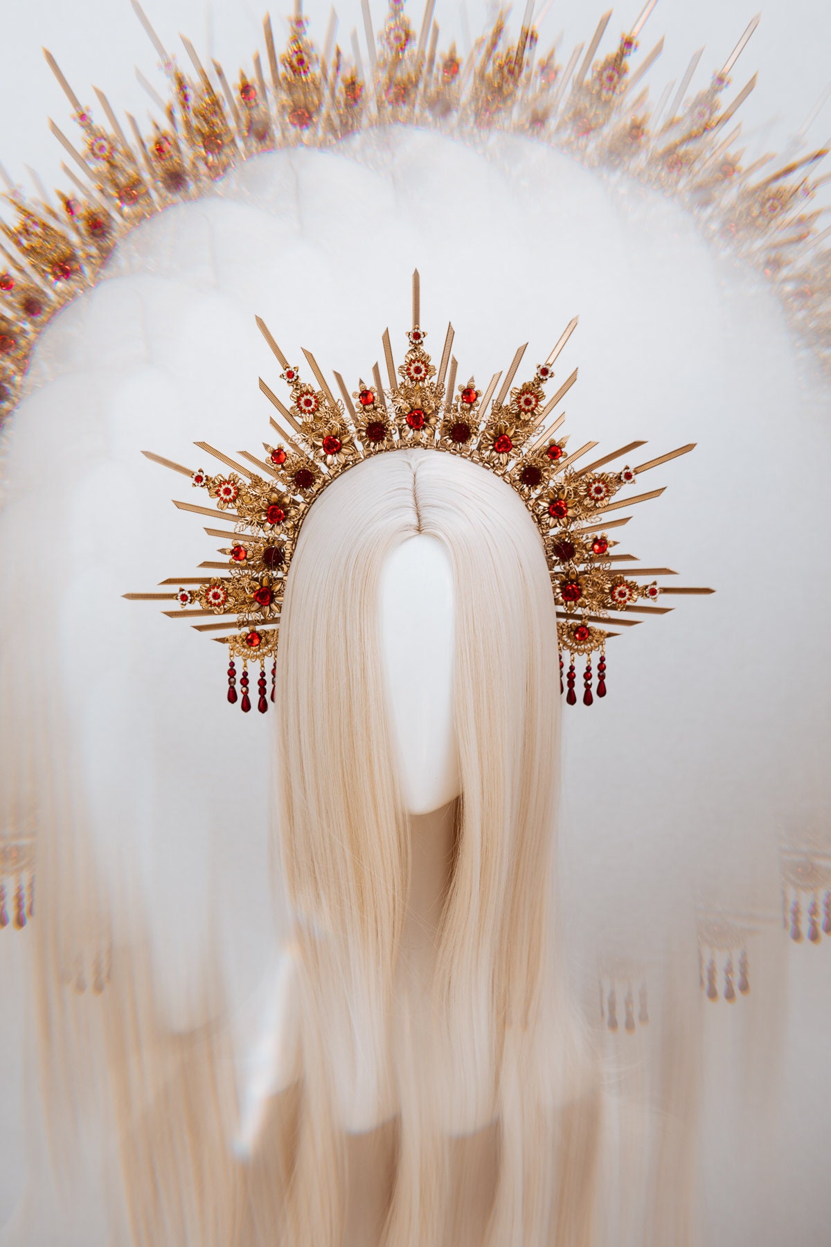 Red Halo Crown Halo Halo Crown Halo Headpiece Halo Etsy Singapore