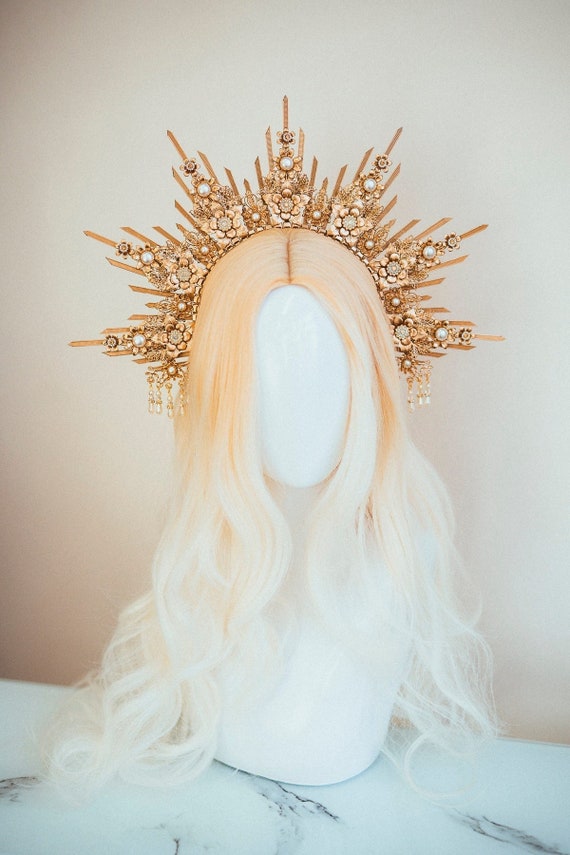 Gold Bridal Halo Hair Piece NWT Accessories | Gold Bridal Halo Hair Piece Nwt | Poshmark main image 3