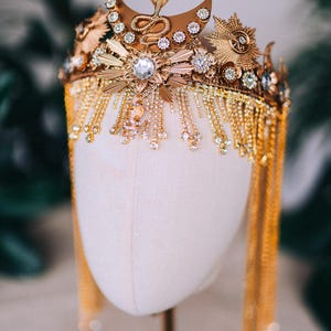 Accessoire de costume royal Cléopâtre couronne d'or de déesse égyptienne image 17
