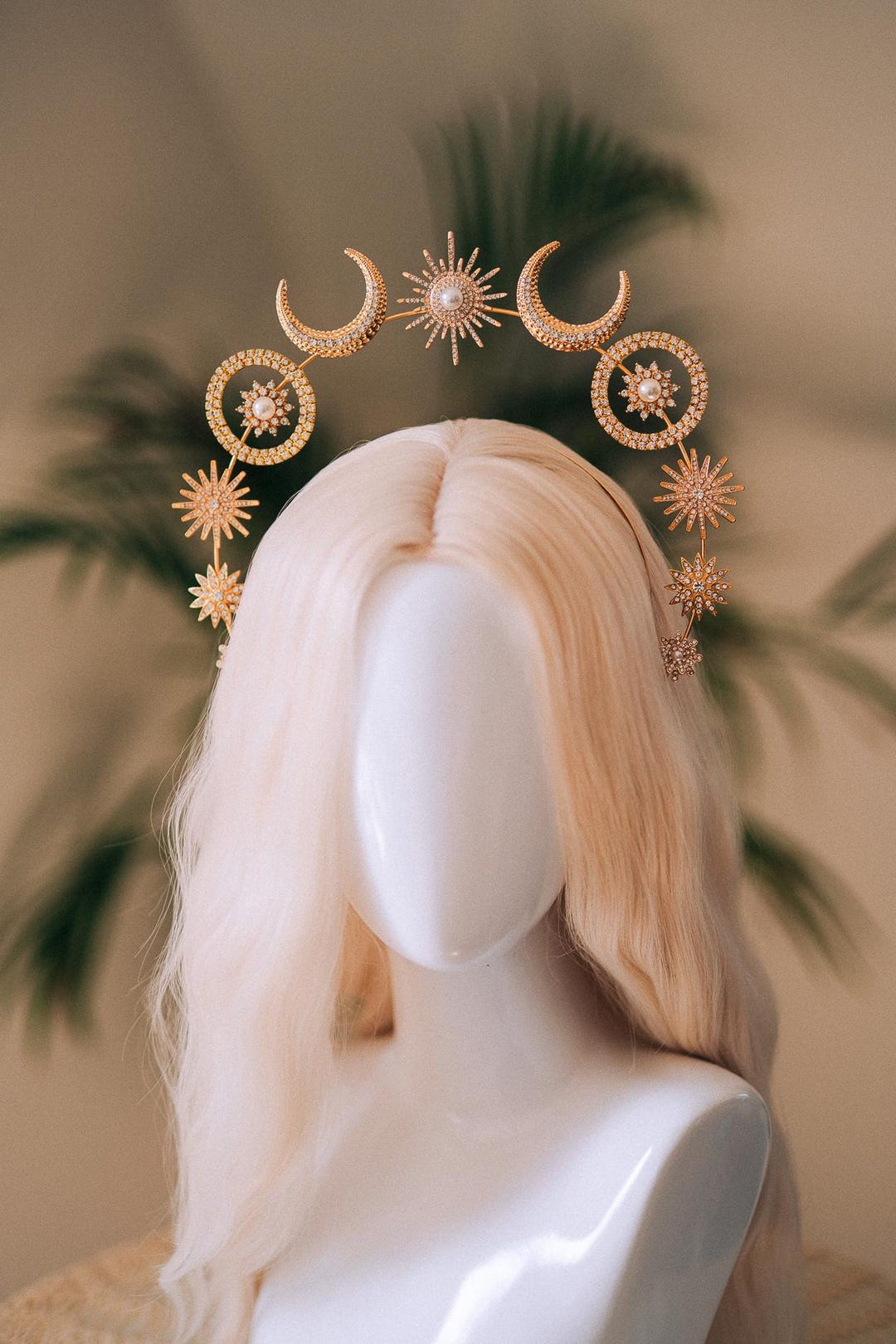 Zoestar Diadema De Estrellas Con Halo Dorado, Diadema Con Corona