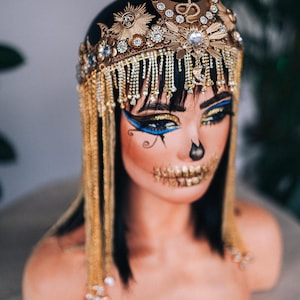 Accessoire de costume royal Cléopâtre couronne d'or de déesse égyptienne image 6