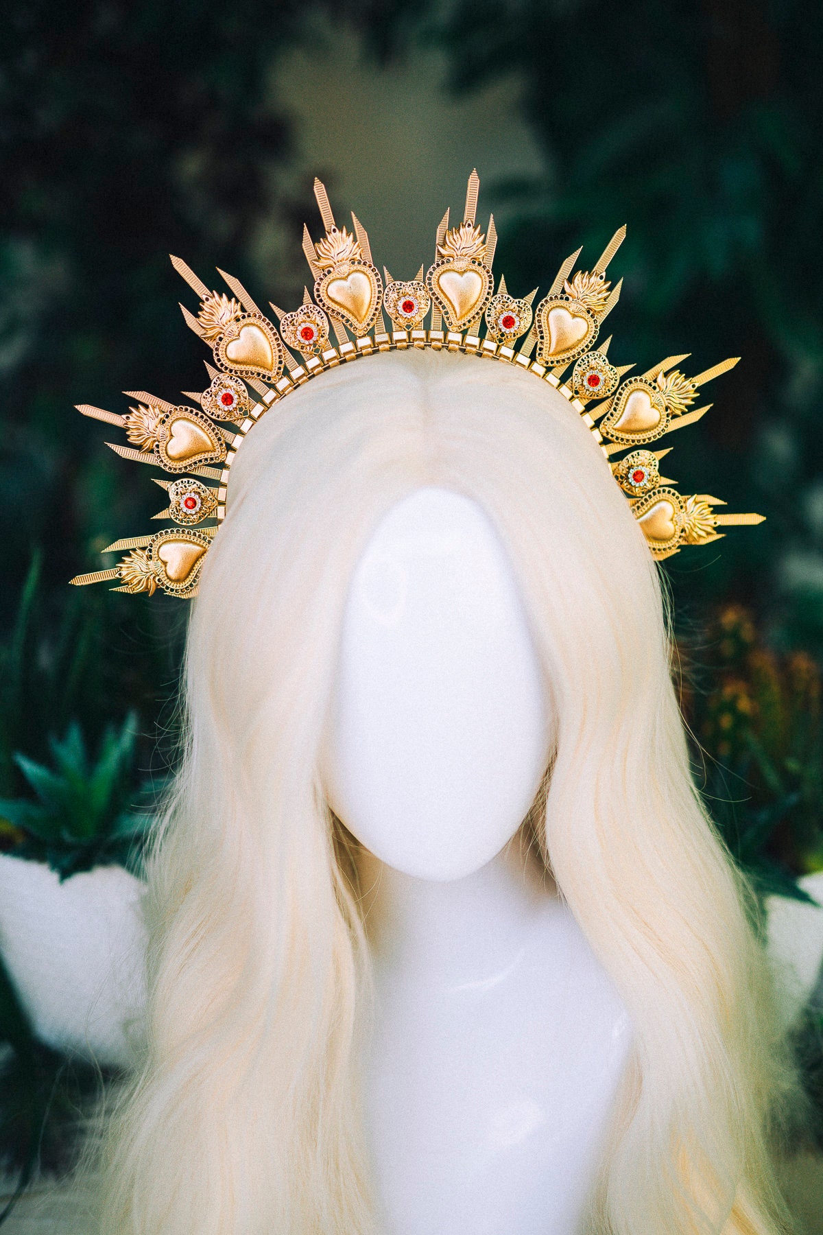 Halo crown from BHLDN Gold Sunburst Halo Crown Headband for Sale – Masquerade Store main image 3