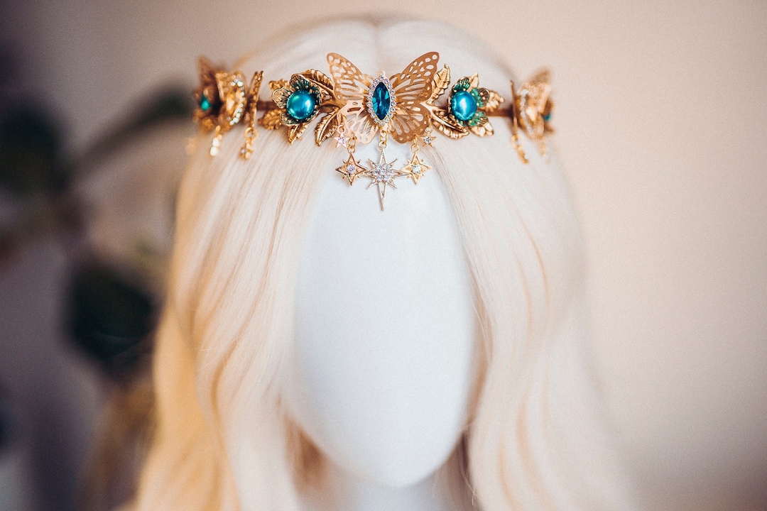 【Meadow Flower】Gold Tiara / 2-5y Meadow Flower】Gold Tiara / 2-5y Gold Wedding Tiara with