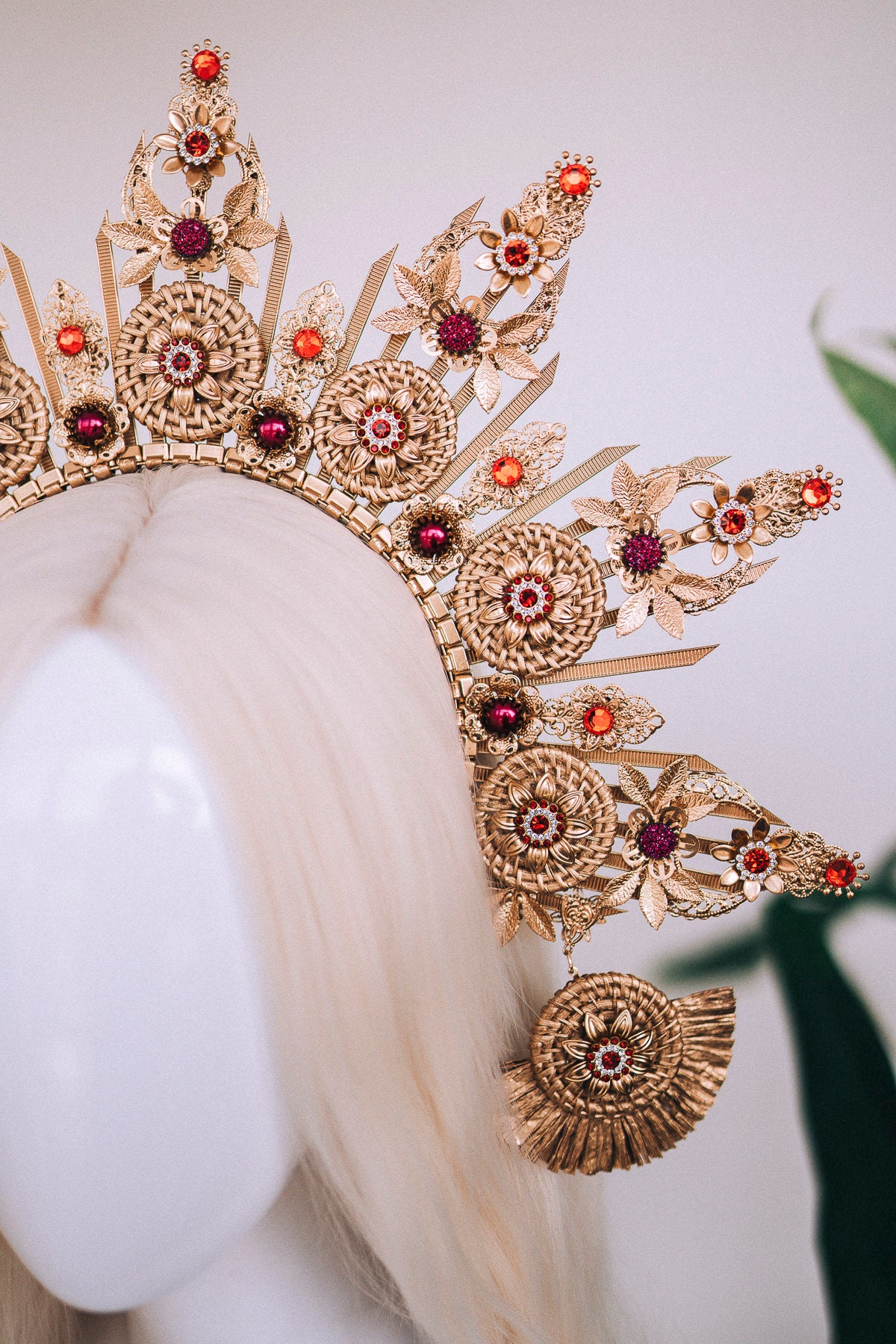 Sun Goddess Halo Crown Women Renaissance Cosplay Festival Headpiece Gold Headpiece Statue Of Liberty Halo Crown Headpiece  main image 4