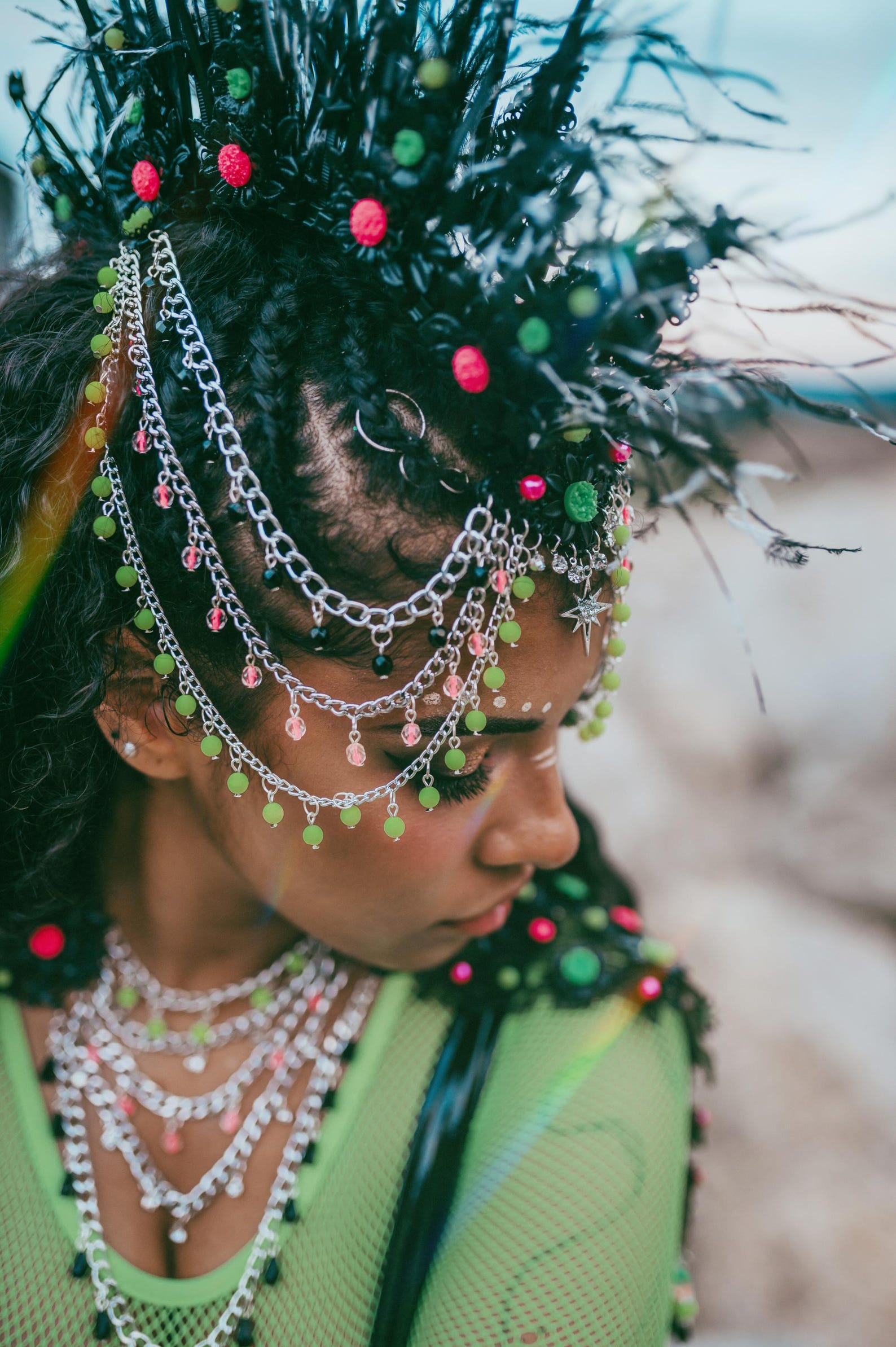 Rave Rituals Neon Ritual Crown, UV Blacklight Rave Headpiece, Feather Halo - Etsy