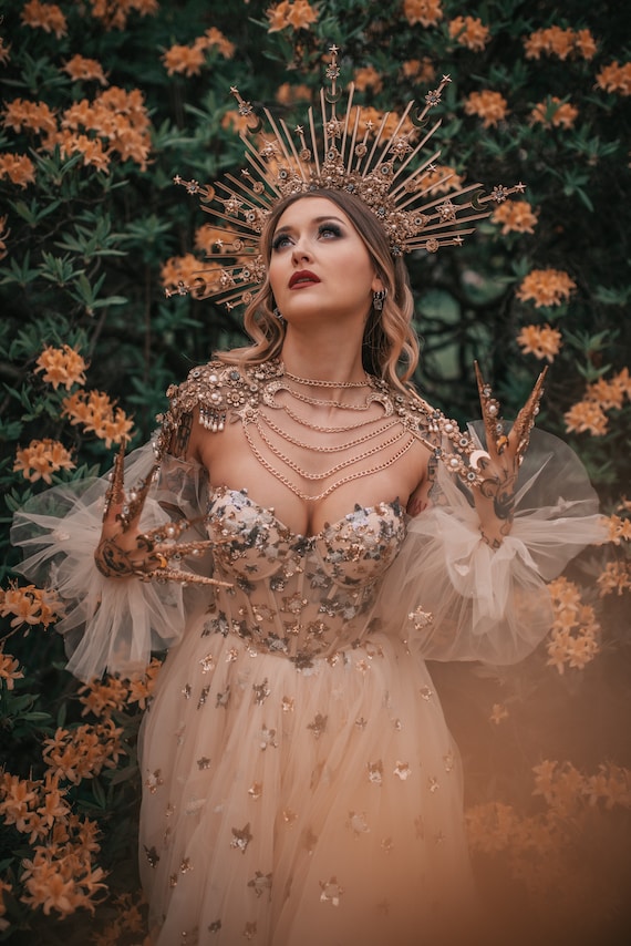 Golden Celestial Shoulder Necklace