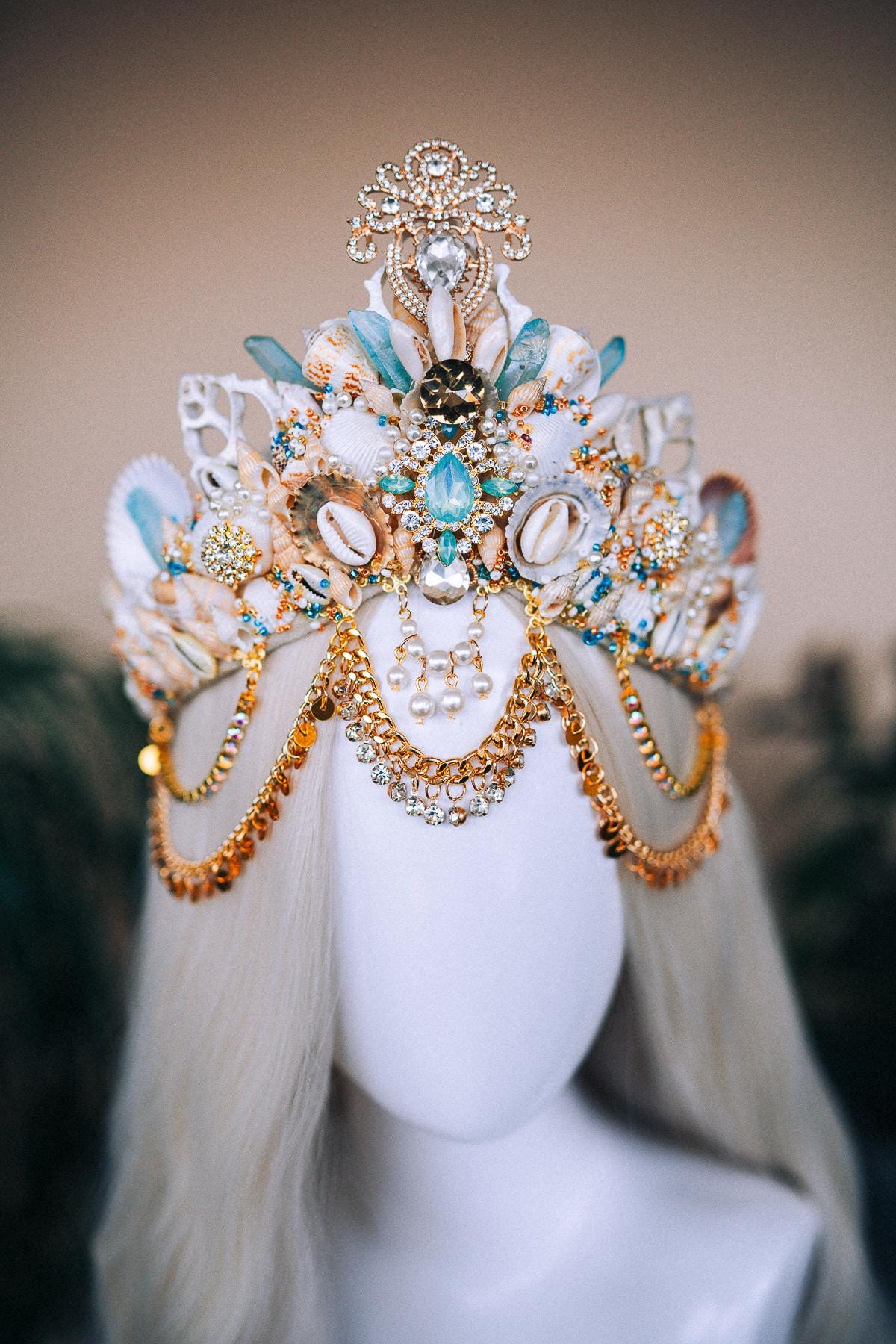 ゴールデンマーメイドクラウン 海の女神 シェルヘッドピース