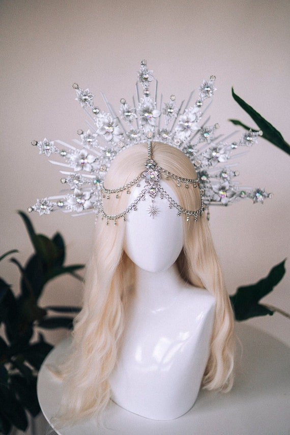 Diadema Con Corona De Halo De Estrellas, Tiaras Y Coronas De Estrellas De Diamantes De Imitación