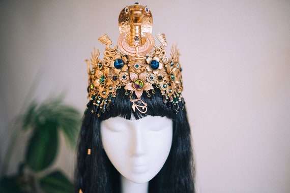 Buy Cleopatra Crown, Egypt Costume, Gold Headpiece, Headdress