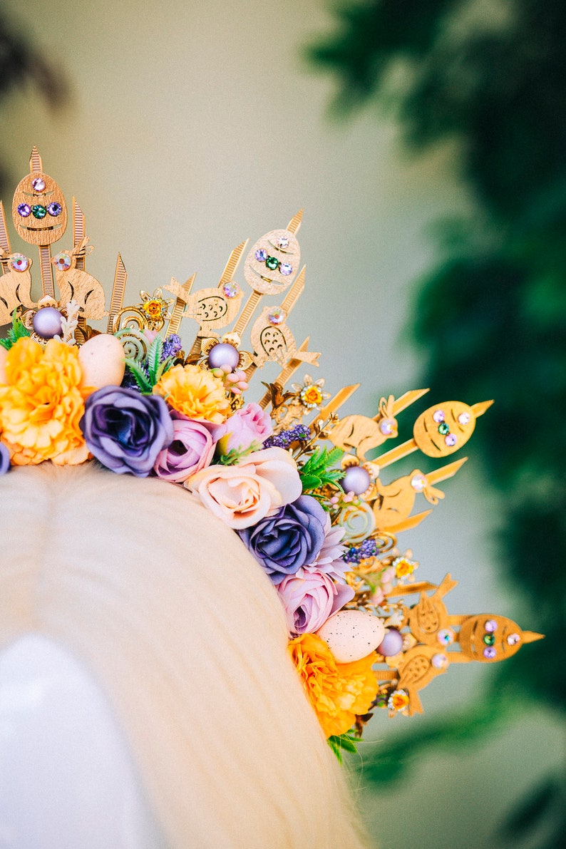 Flower Crown Spring Flowers Crown Halo Tiara Crown Headpiece Etsy