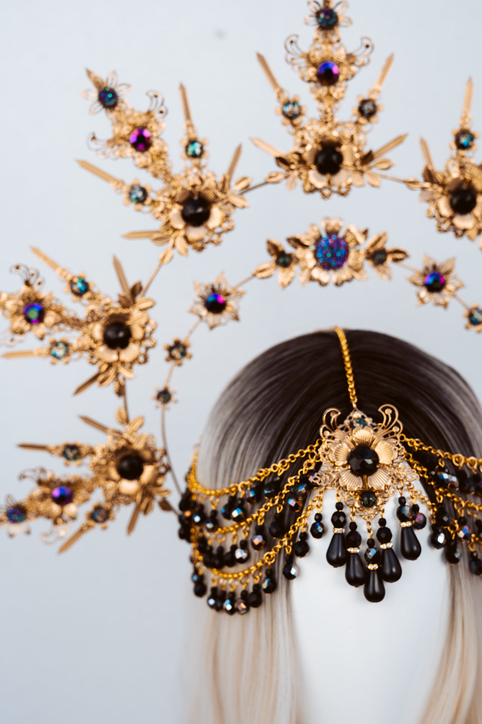 Queen Crown Halo Crown Gold Halo Halo Headlights Halo Etsy