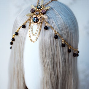 Chain headpiece Festival crown Bridal headpiece Headdress Tiara Crown Jewellery Accessories Hair accessories Burning man Boho hair jewellery image 3