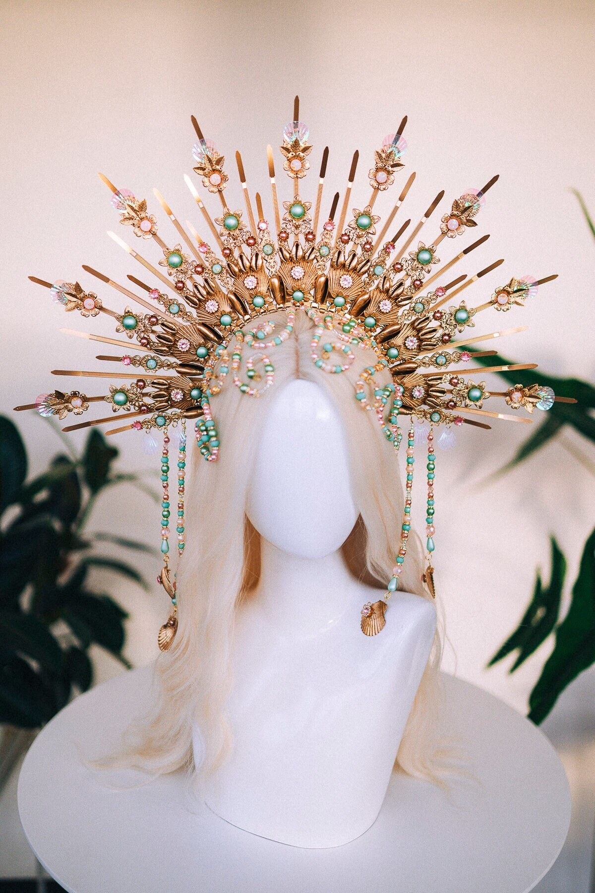 Seashell Headband Gold Mermaid Crown Headband - Seashell Siren Costume ...