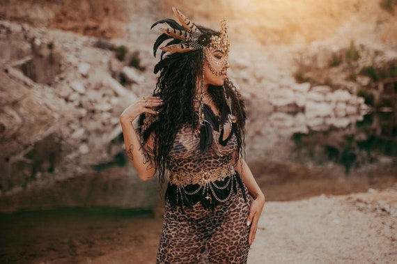Belt or head piece Belt With Feathers,feather Necklace,feather Headpiece,boho  main image 4