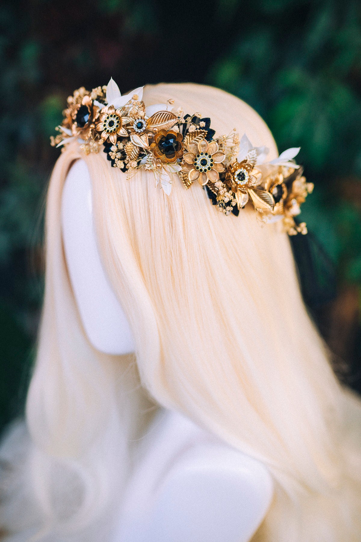 Black Dried Flower Tiara Flower Crown Celestial Jewellery Halloween Headpiece Fairy Crown Prom Accessories Bridal Crown Crystal Crown Moon Etsy Canada