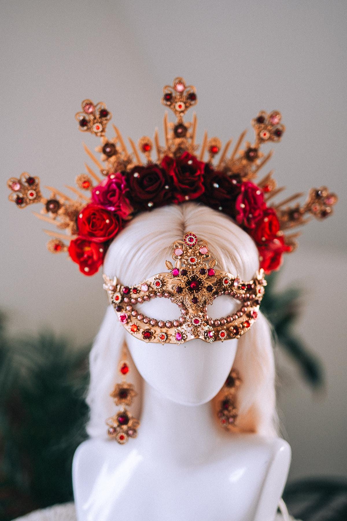 Rose gold masquerade mask - Etsy Schweiz, image size:1200x1800