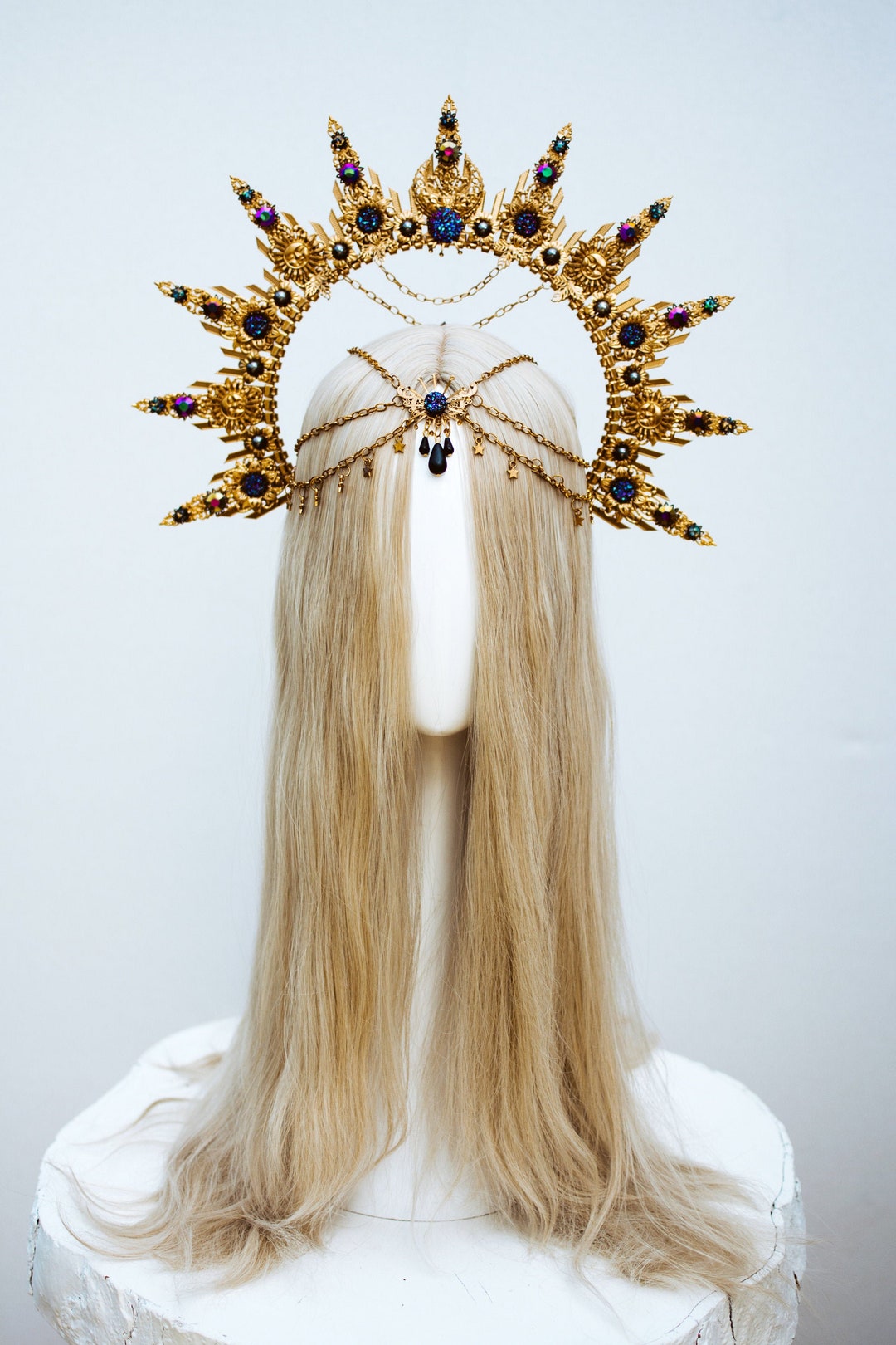 Gold Halo Crown, Halo Headpiece, Festival crown, Festival