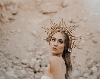 NICENEEDED Halo-Krone Mit Sternen – Glitzerndes Stirnband, Für Braut, Boho, Kostüme