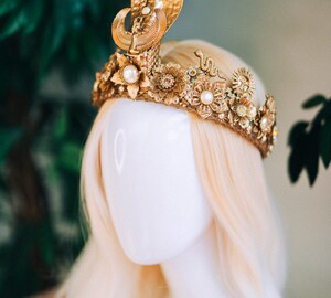 Couronne Serpent égyptien Dorée - Pour Mariage, Halloween, Fête Costumée