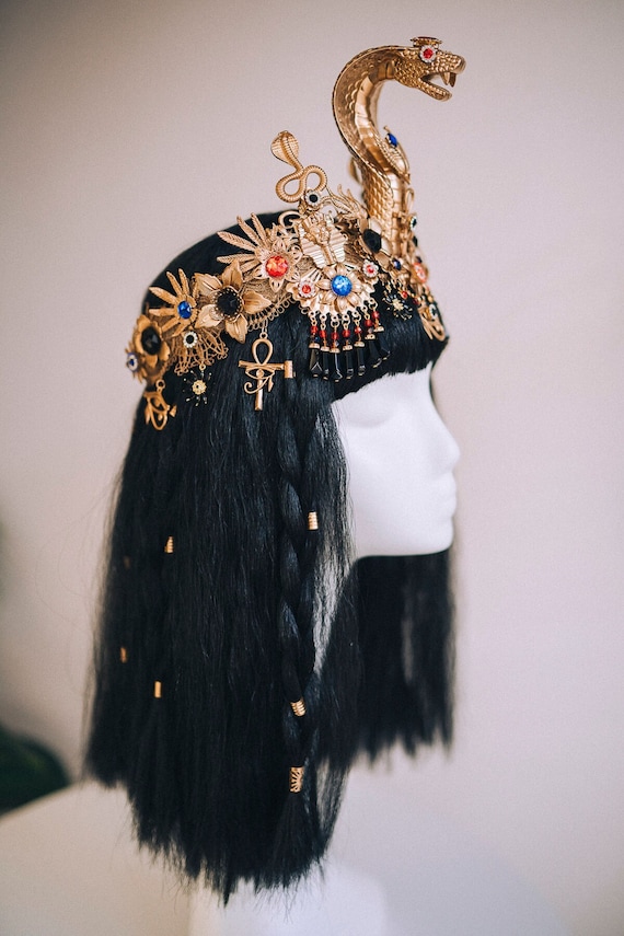Cleopatra Snake Crown Gold Egyptian Headpiece Goddess  display picture 3