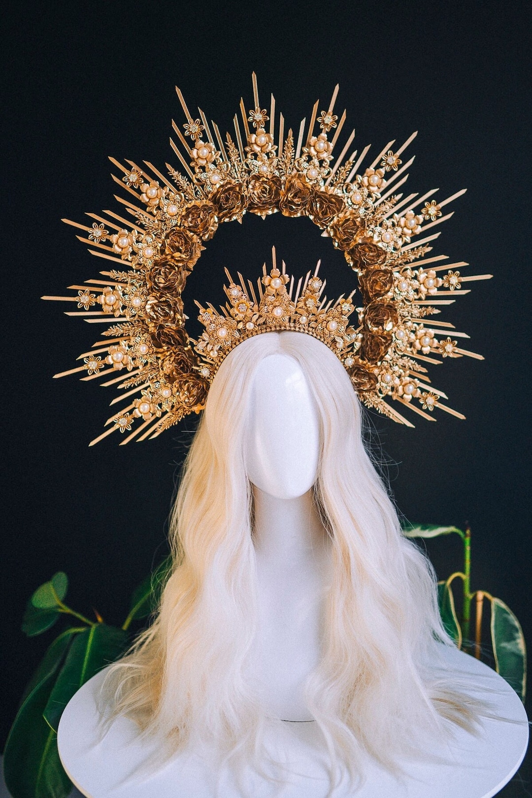 Gold Crown Flower Crown Wedding Tiara Bridal Crown Maternity Photo