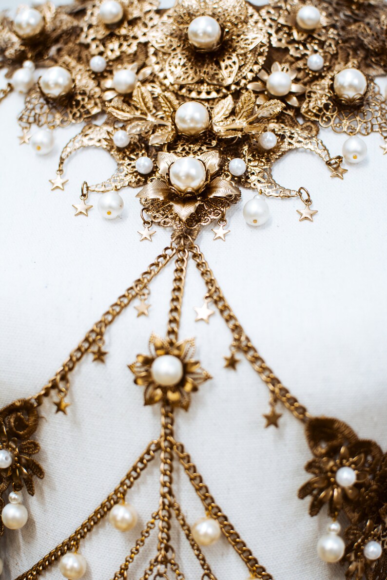 Star Harness Gold Body Harness Chain Choker necklace Etsy