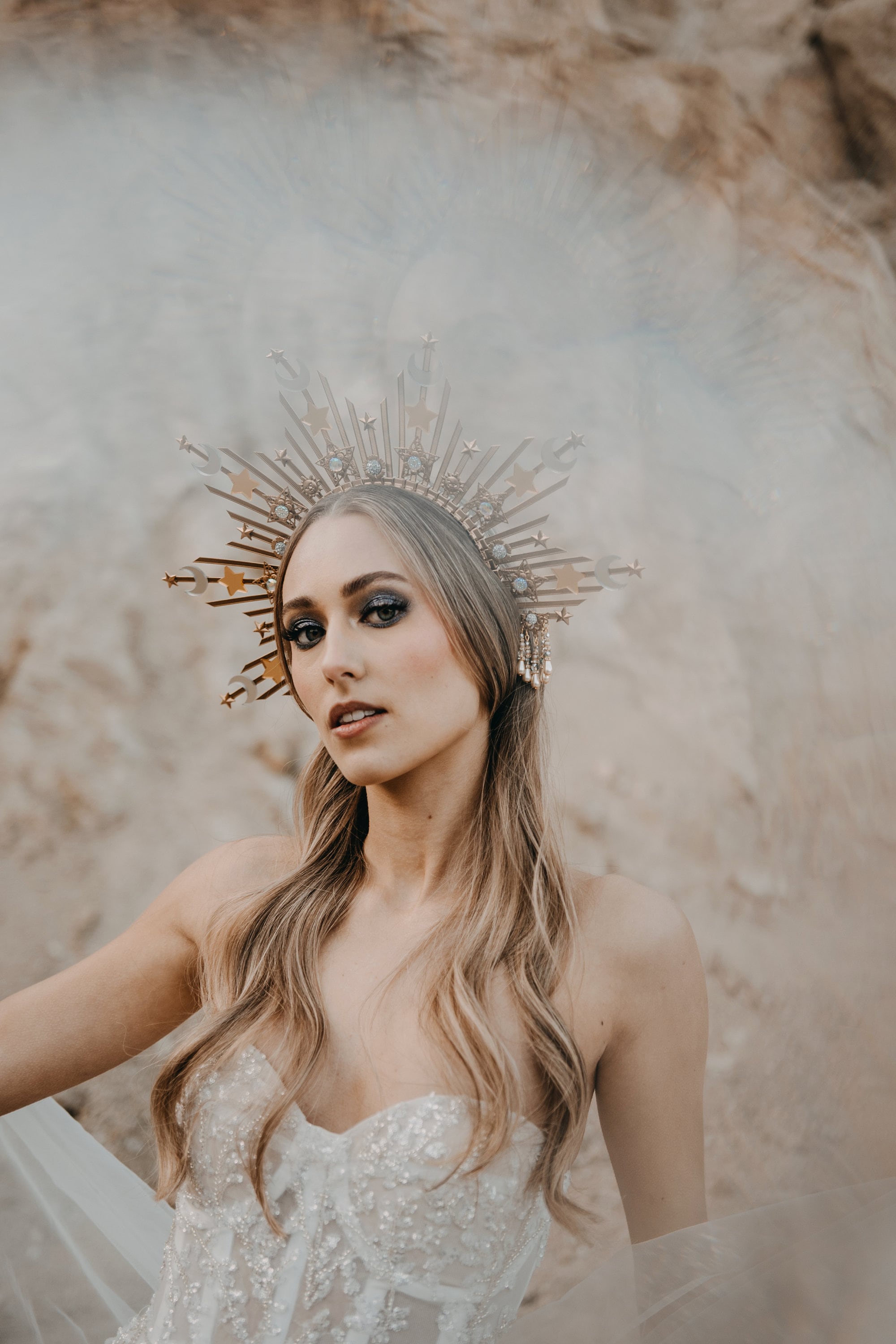 NICENEEDED Halo-Krone Mit Sternen – Glitzerndes Stirnband, Für Braut, Boho, Kostüme
