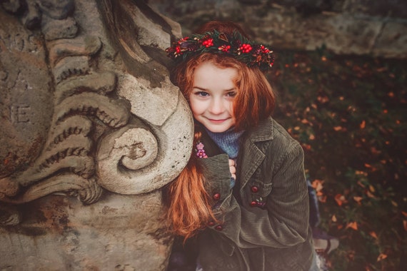 Cute Christmas Winter Hair Wreath Flower Crown Natural Style Etsy