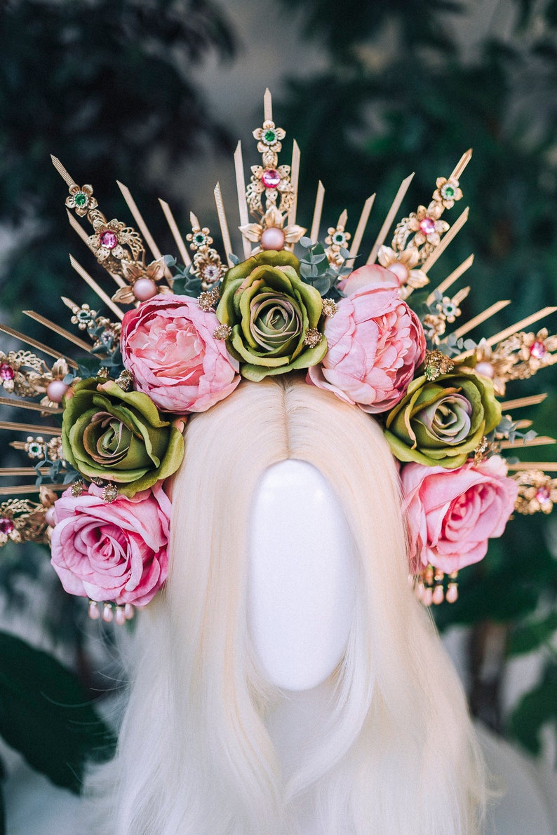 Flower Halo Headband Celestial Moon Child Jewellery Headlights Etsy