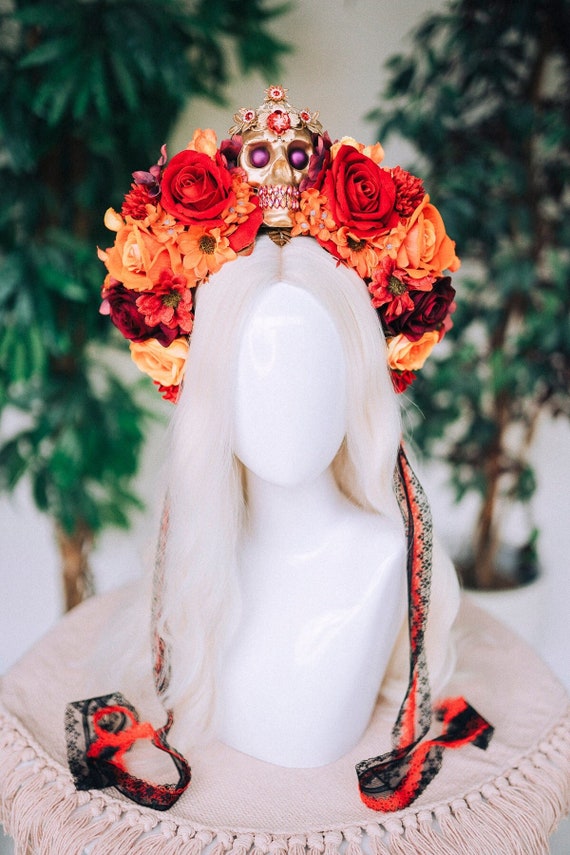 Day Of The Dead Deluxe Headband Adult Sunburst Sacred Heart Day Of The Dead Deluxe Headband Adult Sunburst Sacred Heart