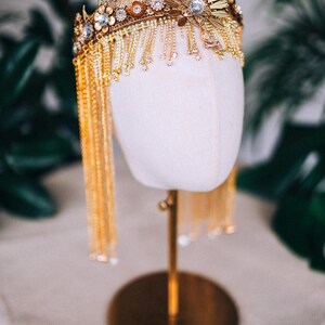 Accessoire de costume royal Cléopâtre couronne d'or de déesse égyptienne image 15