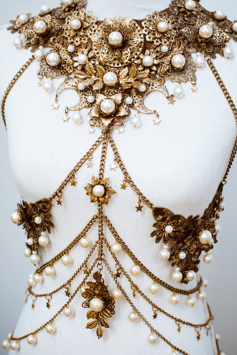 Star Harness Gold Body Harness Chain Choker necklace Etsy