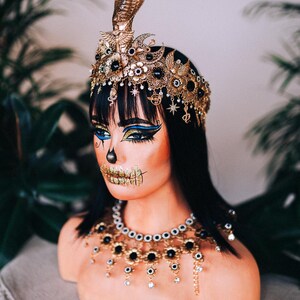 Cleopatra Cobra Goddess Crown Gold Egyptian Snake Headdress Isis Style Tiara Costume Accessory image 11