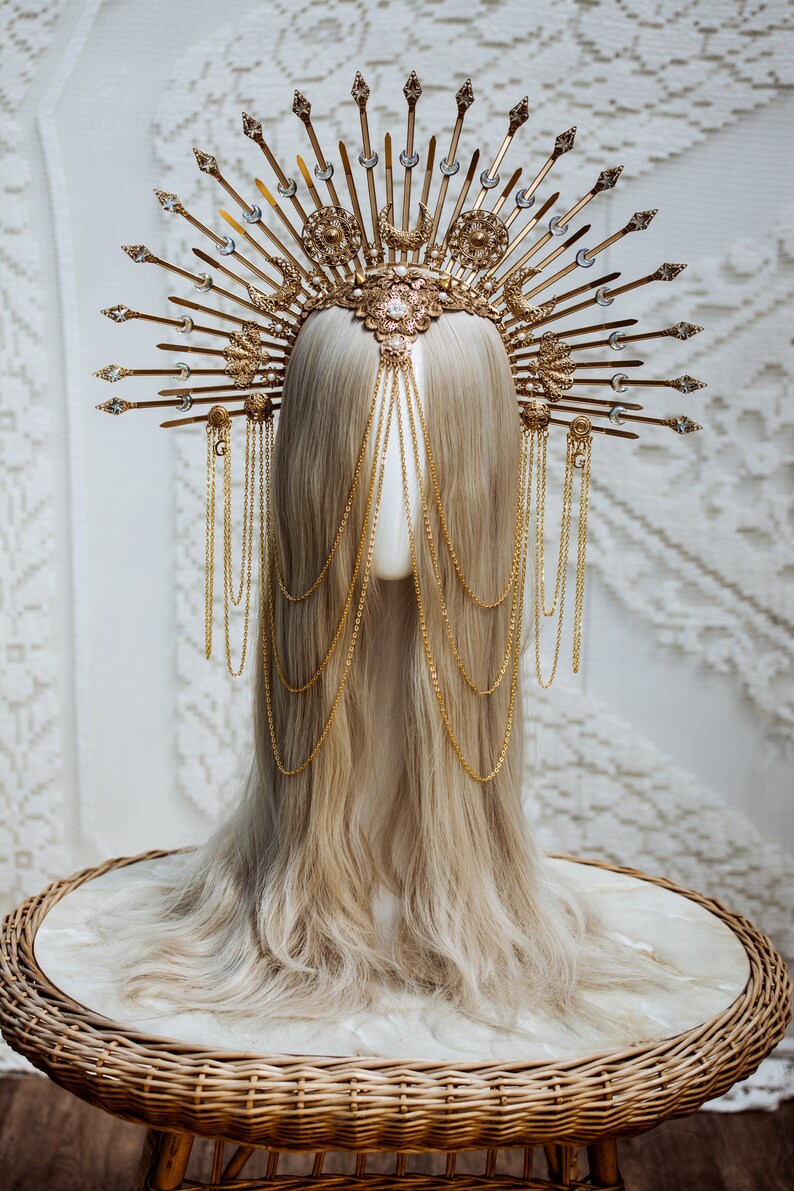 Gold Halo crown Glitter Halo Headpiece Halo headpiece Met Etsy