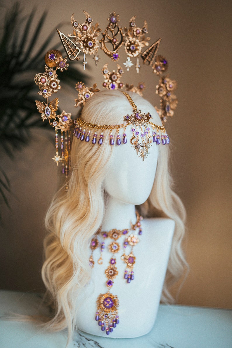 Mermaid Halo, Sun Jewellery, Moon child, Halo Headpiece, Halo Crown, Halo Headlights, Crown, Celestial, Headpiece, Pregnancy Photo, Goddess image 5