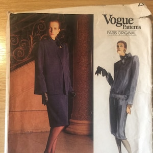 Vintage 1986 Vogue Paris Original ‘Givenchy’ Pattern No 1769 for a Misses&#39; Jacket & Dress Size 8 - Cut and Complete - Supply