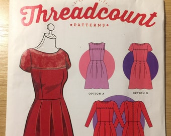 Uncut threadcount Sewing Pattern 1615 -  3-In-1 Pattern- Inverted Pleat Dress- Sizes 6-14- Sewing - Adventurous Beginner Pattern