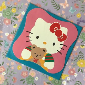 Postal grande en blanco rara del año 2000 "Hello Kitty" con sobre incluido - Diseño adorable de Hello Kitty - Tarjeta coleccionable - Fan de Hello Kitty