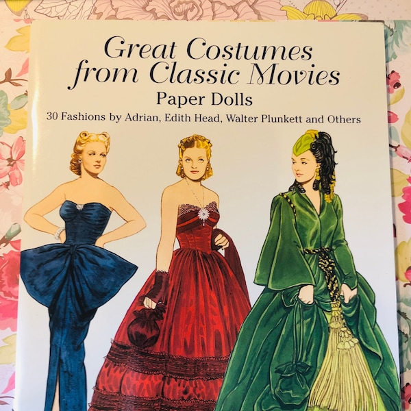 Great Costumes From Classic Movies Paper Doll Book By Tom Tierney - 30 Fashions By Adrian, Edith Head, Walter Plunkett & Others - Two Dolls