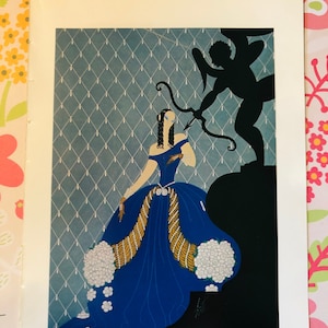 RARE ORIGINAL Stunning 1978 &#39;Erte&#39; Book Plate &#39;Costume for Maria Kouznetsova&#39; Un-mounted Print Perfect Art Deco/Art/Erte Print For Framing
