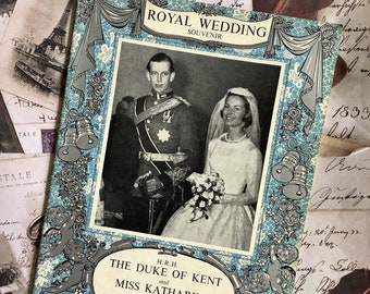 RARE Vintage 1961 'Royal Wedding Souvenir Of The Duke And Duchess Of Kent' Pictorial Memento  -Royal Family Collectable - Royal Memorabilia