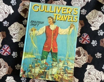 SÄLLSYNT Vintage 1970-tals "Gullivers resor"-bok i inbunden form av Jonathan Swift - Samlarbok - Nostalgisk födelsedagspresent - Klassisk litteratur