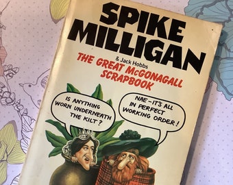 Vintage 1976 'The Great McGonagall Scrapbook' By Spike Milligan Paperback Book Adult Humour -Fun, Nostalgic Birthday Gift for a Milligan Fan
