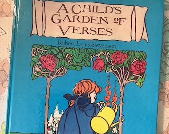Extremely RARE Vintage 1979 'A Child's Garden Of Verses' by Robert Louis Stevenson in Hardback - Super Retro Illustrations - Damaged Cover