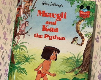 Vintage 1981 First Edition Walt Disney&#39;s  &#39;Mowgli and Kaa the Python&#39; in Hardback - Fabulous Nostalgic Birthday Gift For A Jungle Book Fan