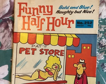 Rare Vintage 1970s 'Funny Half Hour' Issue No 252 - Adult Humour Comic - Comic Strips/Jokes - NOT Politically Correct (Humour of the time)