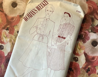 RARE Vintage Uncut Circa 1980s Woman's Weekly Sewing Pattern No B850 for Ladies Jacket & Skirt in Sizes 12, 14, 16 and 18 -80s Retro Fashion