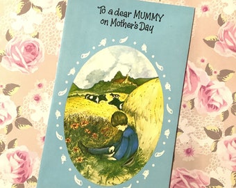 RARE Circa 1970s Vintage/Retro ‘To a dear Mummy on Mother’s Day' Card - ‘Little Boy Blue’ Nursery Rhyme Card - Beautiful Design Card