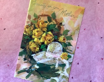 VERY RARE Circa 1970s Vintage/Retro 'Especially for you Mother ...' Mother's Day' Card - Gardening Themed Design - Sweet Greeting  Nostalgia
