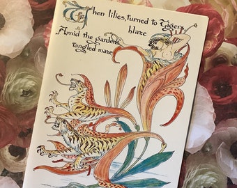 EXTREMELY RARE Vintage Circa 1970s Walter Crane 'Flora's Feast' Design Card - Card To Frame - Stunning Design - Poetry Lover Card - Art Fan